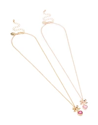 Mixed Metal Heart & Bow Necklace Pack