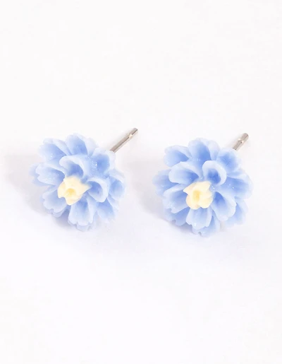 Blue Dahlia Stud Earrings