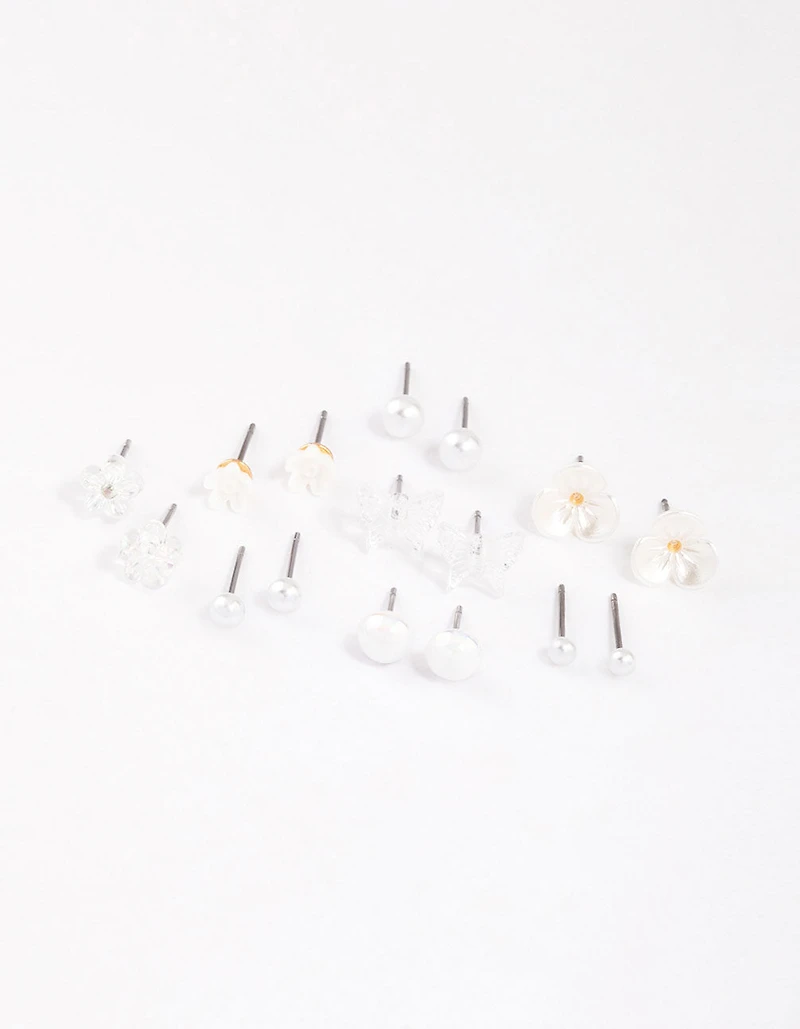 Gold Garden Mixed Stud Earrings 8-Pack