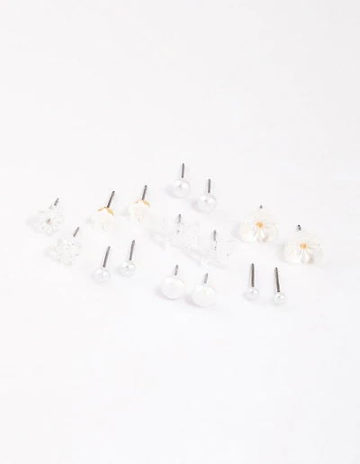 Gold Garden Mixed Stud Earrings 8-Pack