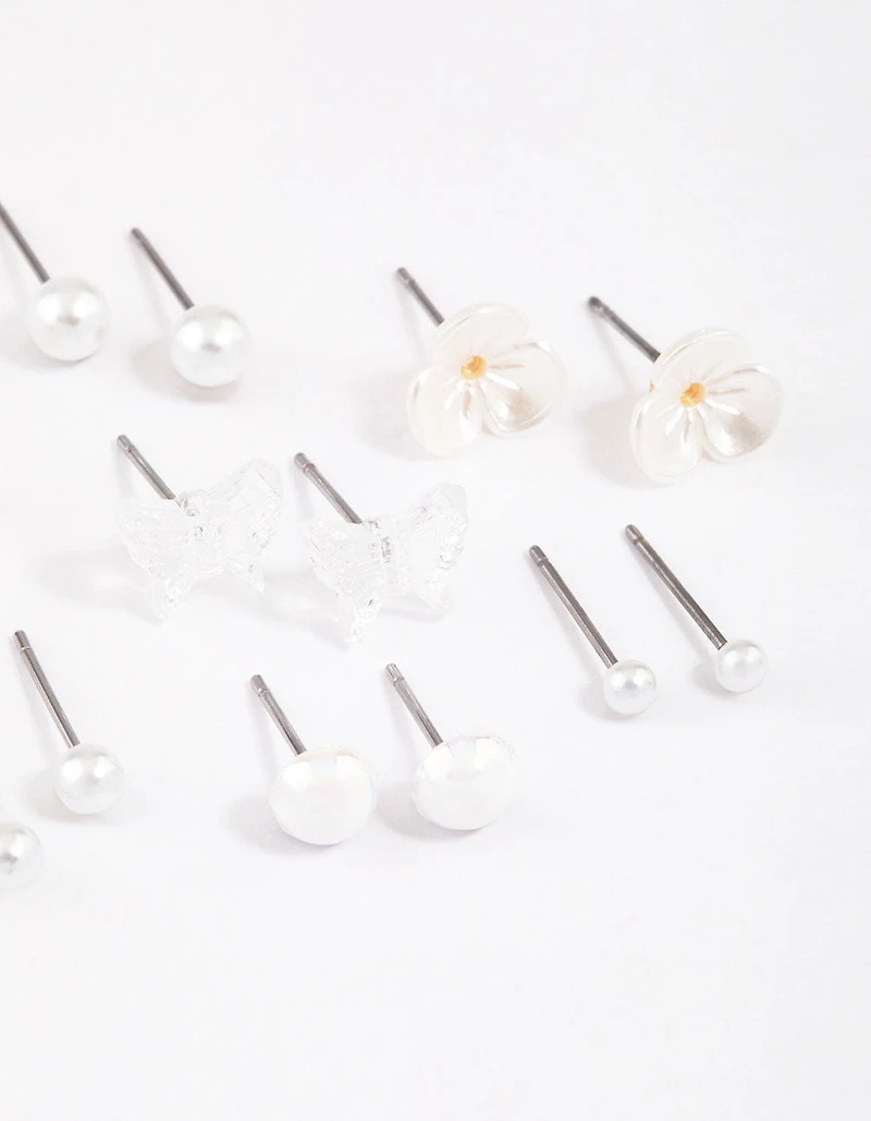 Gold Garden Mixed Stud Earrings 8-Pack