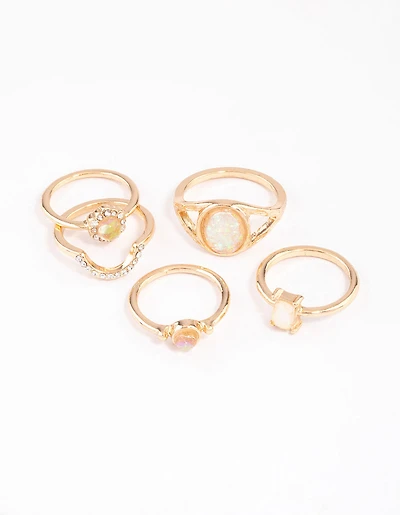 Gold Pretty Opal Ring Pack