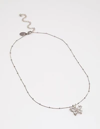 Waterproof Stainless Steel Cubic Zirconia Butterfly Necklace