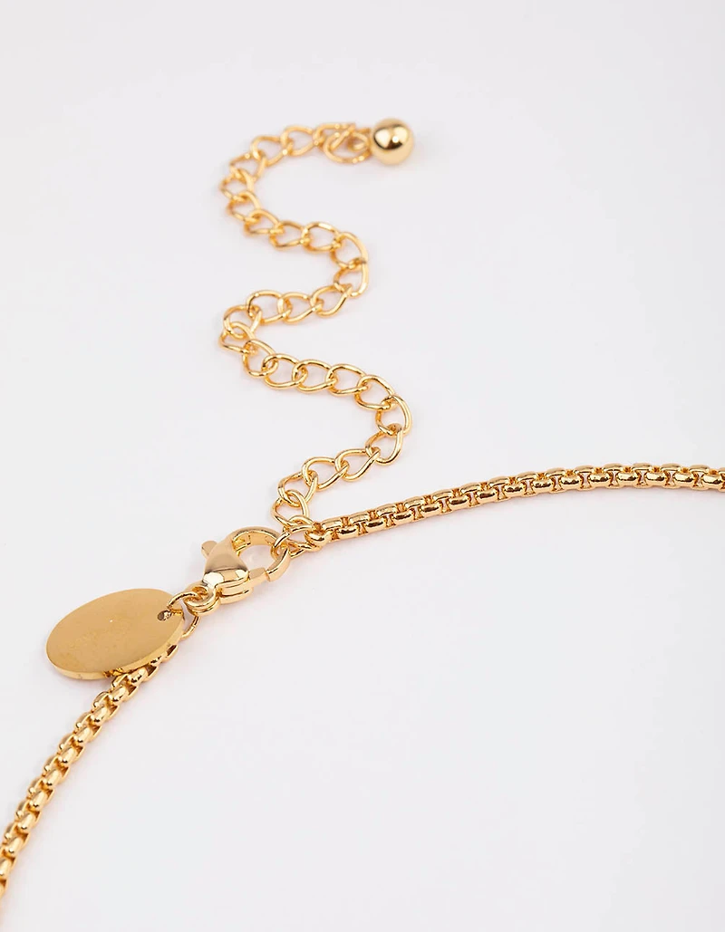 Waterproof Gold Plated Stainless Steel Cubic Zirconia Cross Necklace