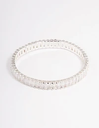 Silver Plated Stretch Baguette Bracelet