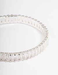 Silver Plated Stretch Baguette Bracelet