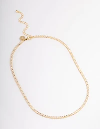 Gold Plated Fine Cubic Zirconia Cup Chain Tennis Necklace