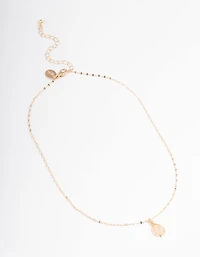 Gold Semi Precious Pear Necklace