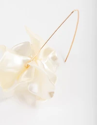 Gold Frosted Flower Drop Earrings