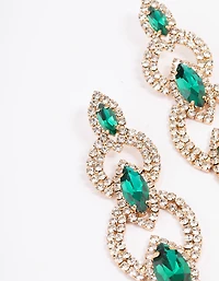 Gold Marquise Ring Drop Earrings