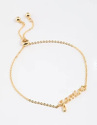 Gold Plated Gemini Script Bracelet