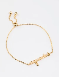 Gold Plated Aquarius Script Bracelet