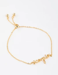 Gold Plated Scorpio Script Bracelet