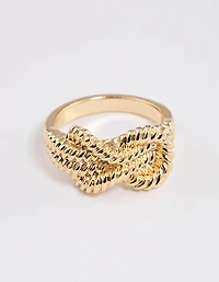 Gold Plated Rope Knot Ring