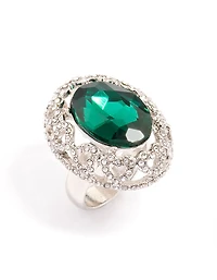 Anneau ovale opulent en argent