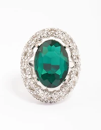 Anneau ovale opulent en argent