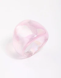 Acrylic Iridescent Sparkle Cocktail Ring