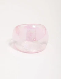 Acrylic Iridescent Sparkle Cocktail Ring