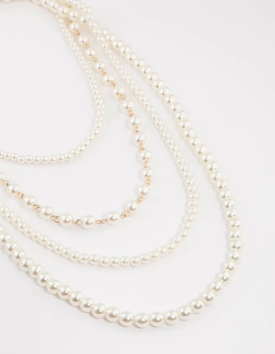 Gold Layered Mixed Pearl Necklace