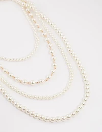 Gold Layered Mixed Pearl Necklace