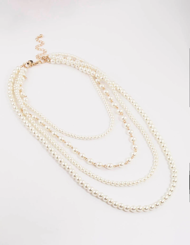 Gold Layered Mixed Pearl Necklace