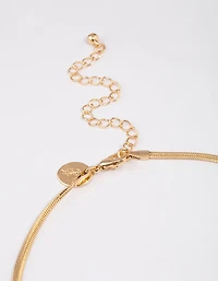 Gold Plated Classic Cubic Zirconia Baguette Necklace