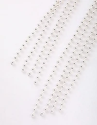 Silver Triple Row Twisted Drop Earrings