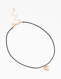 Gold Large Puffy Heart Pendant Necklace