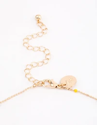 Gold Mini Ball Chain Mixed Bead Necklace