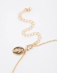 Gold Oval Star Pendant Necklace