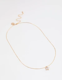 Gold Diamante Mini Star Necklace