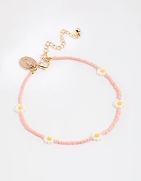 Gold Beaded Flower Bracelet
