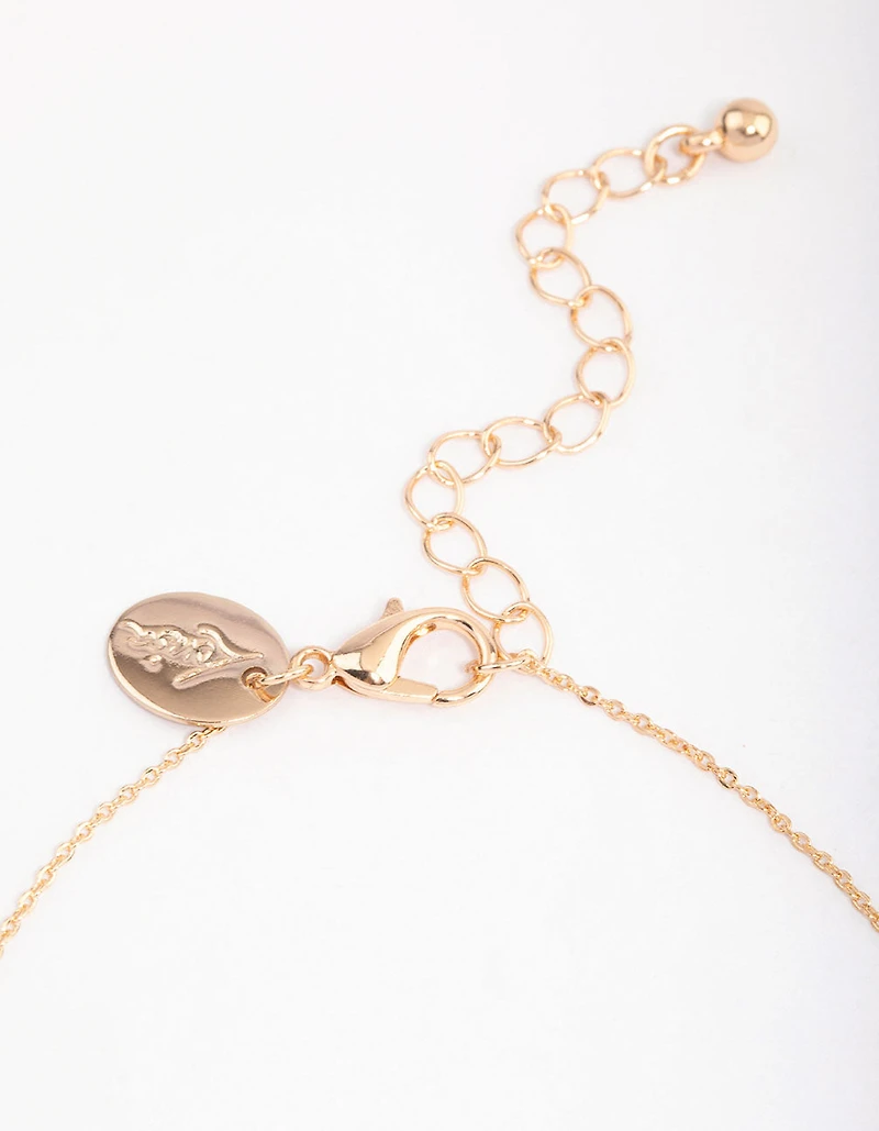 Gold Mini Heart Pendant Bracelet