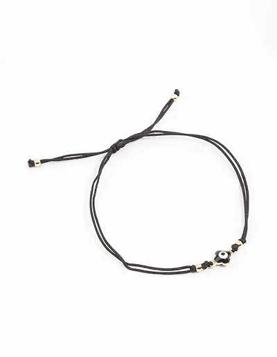 Gold Simple Evil Eye Toggle Bracelet