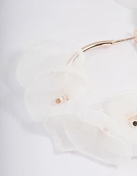 Rose Gold Petal Hoop Earrings
