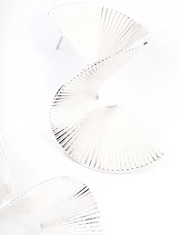 Silver Plated Brass Twisted Fan Earrings