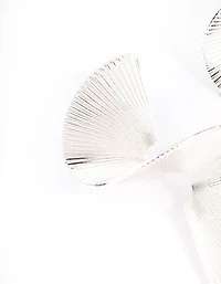 Silver Plated Brass Twisted Fan Earrings