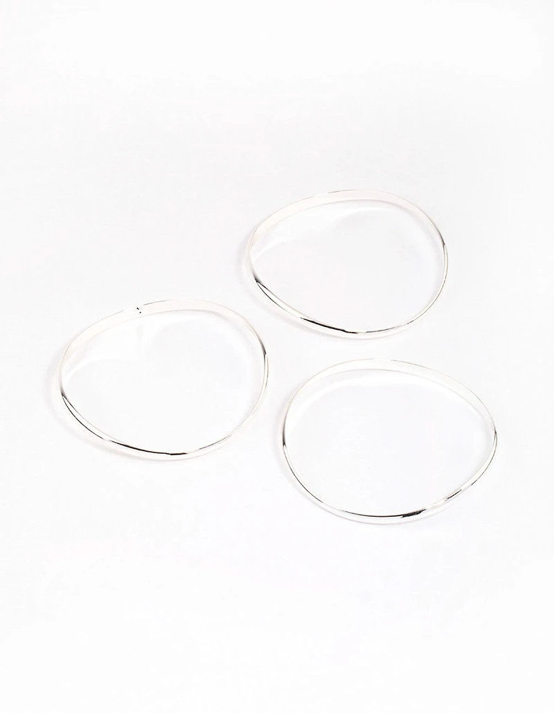 Silver Plated Brass Irregular Smooth Bracelet Pack