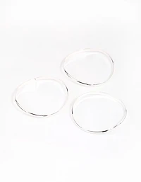 Silver Plated Brass Irregular Smooth Bracelet Pack