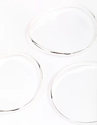 Silver Plated Brass Irregular Smooth Bracelet Pack