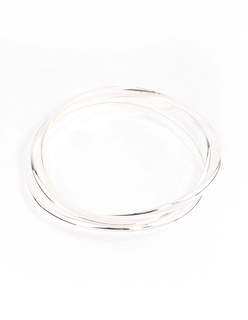 Silver Plated Brass Irregular Smooth Bracelet Pack