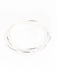 Silver Plated Brass Irregular Smooth Bracelet Pack