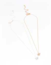 Diamante Mini Butterfly Bestie Necklace Pack