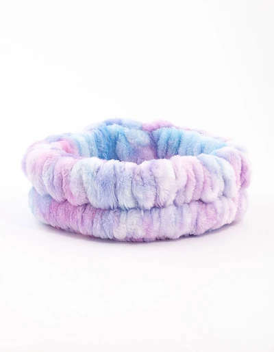 Tie Dye Blue & Purple Fluffy Headband