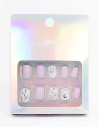 Tweens Lilac & Butterfly Press On Nails