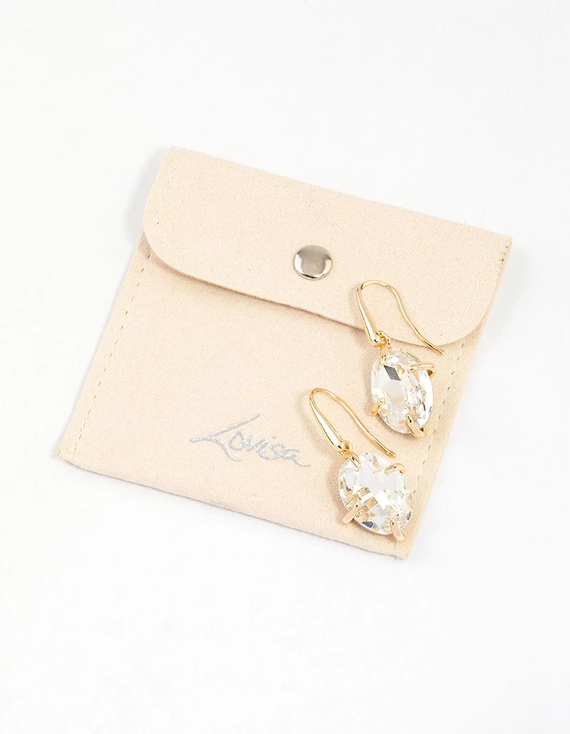 Gold Irregular Claw Earrings & Polishing Set