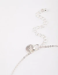 Silver Encased Diamante Drop Necklace & Polishing Set