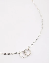 Silver Linked Circle Diamante Necklace & Polishing Set