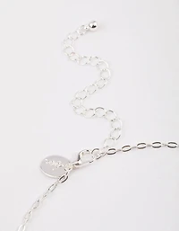 Silver Linked Circle Diamante Necklace & Polishing Set