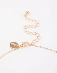 Gold Double Row Pearl Chain Necklace & Polishing Set